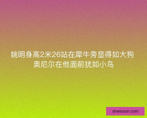 姚明身高2米26站在犀牛旁显得如大狗 奥尼尔在他面前犹如小鸟